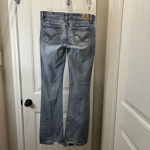 Vanity Jeans Light Wash Womens Size 27WX34L Wide Flare Leg Boot Cut - Picture 4 of 8